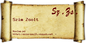 Szim Zsolt névjegykártya
